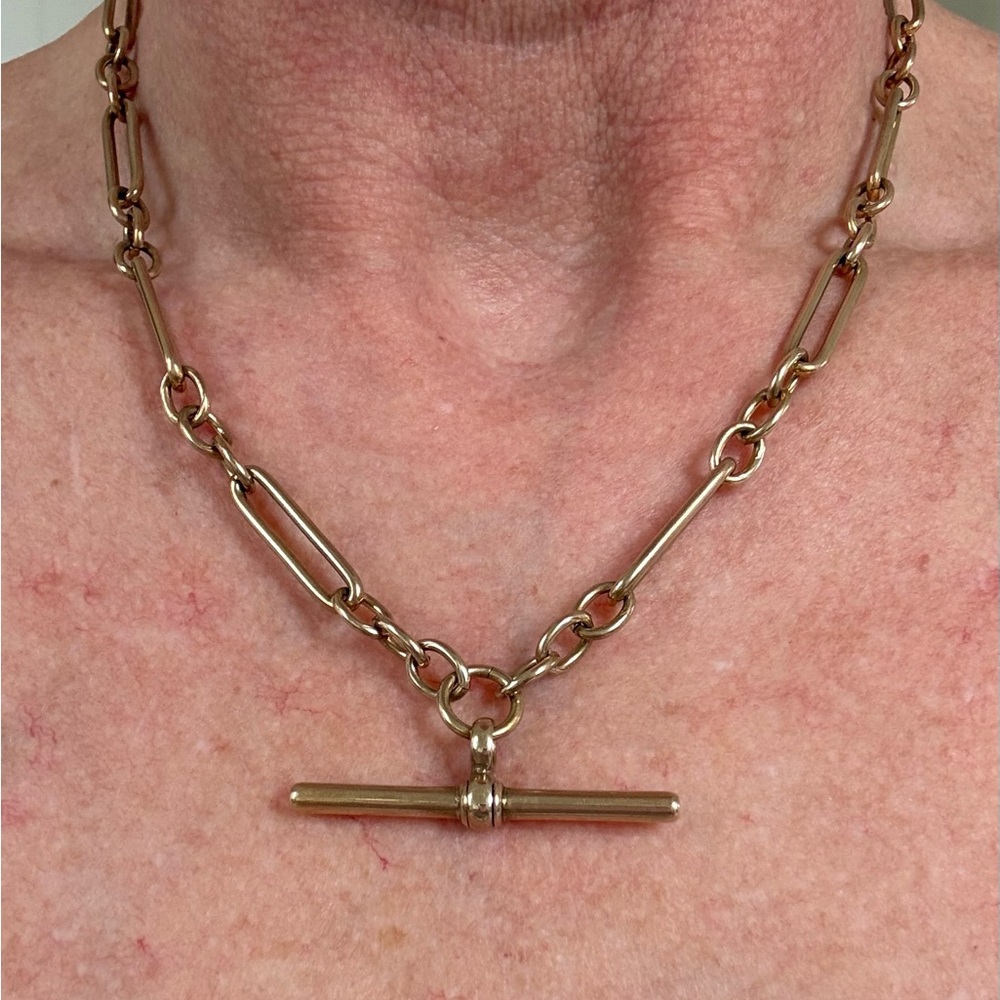 Gold Plated Antique Albert Watch Chain Necklace